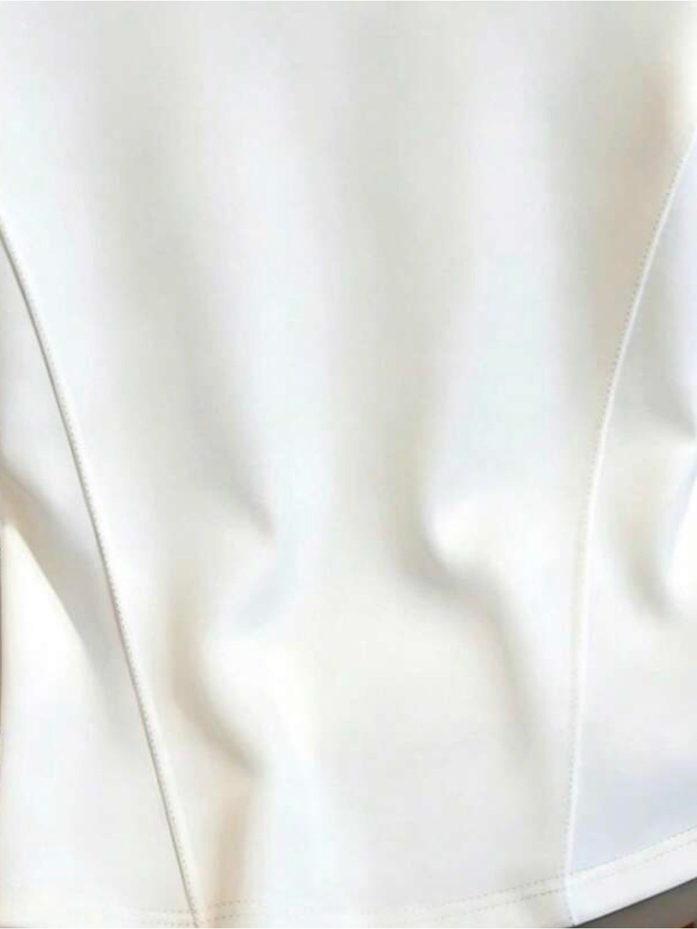 Women's Cream Crewneck Short Sleeve Top - Picture 3 of 5